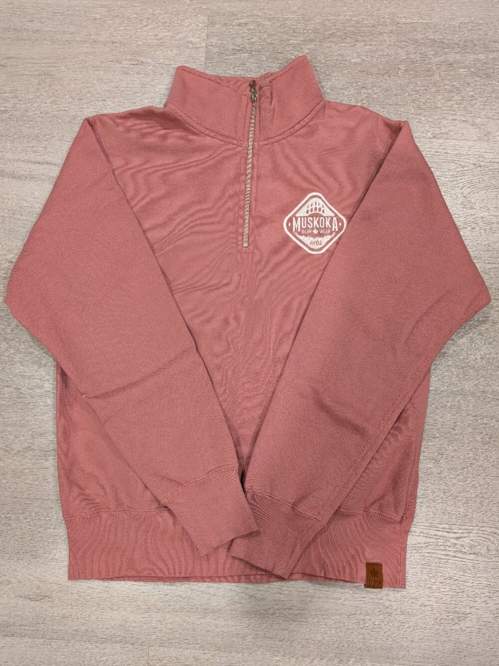 Muskoka Bear Wear Dusty Rose Quarter Zip Sweater
